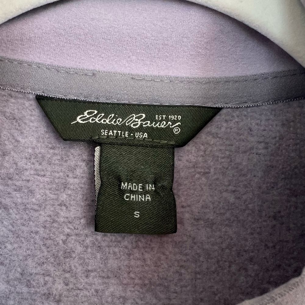 Eddie Bauer Lavender Knit Full Zip Mock Neck Jacket Sweater Women's Size Smalll - Picture 4 of 12